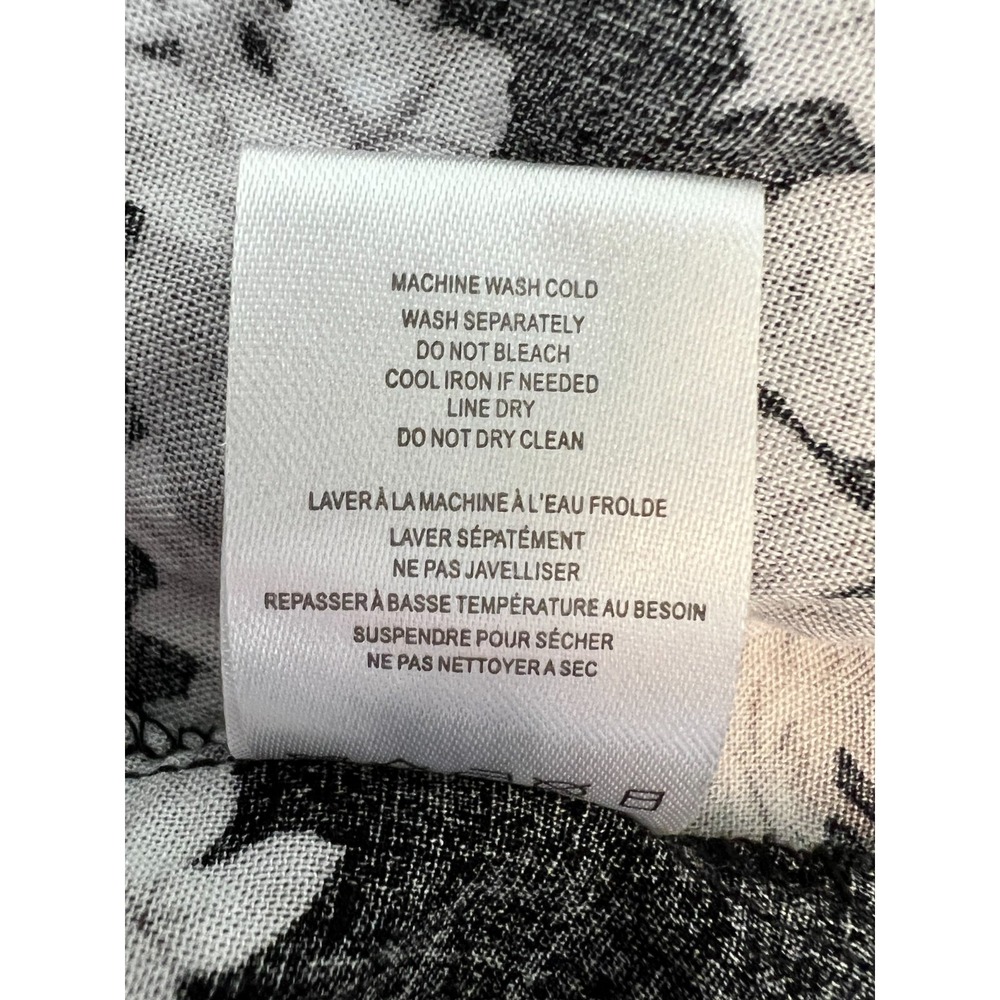 Spiritual Gangster Black White Floral Kimono Robe OS Tie Front Rayon Pockets - Picture 7 of 7